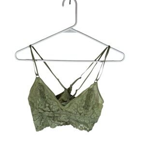 Aerie Lace Bralette in Sage Green Criss Cross Back